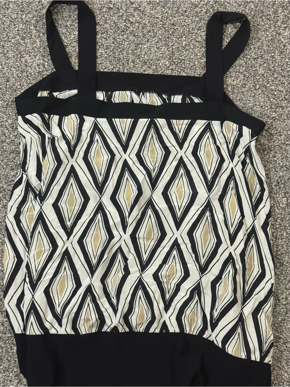 White House Black Market Black, White Geometric Print Camisole - Picture 6 of 6
